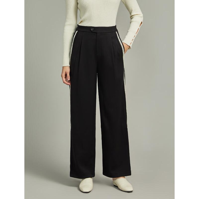 ELLE Women's High-Waisted Wide-Leg Casual Pants