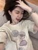Pure Cotton American Trendy Brand White Short-sleeved T-shirt Women's Summer New Loose Large Size Design Sense Niche Fat MM T-shirt