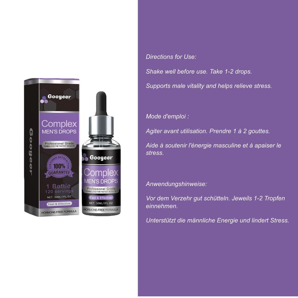 2 PCS - 30ML Male Enhancement Drops – Oral use – Energy, Vitality and Physical Performance, 100% Plant-Based Formula