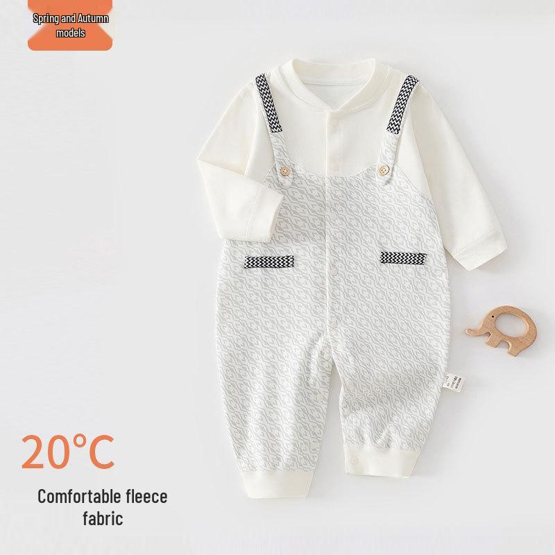 European-Style Velvet Cotton Baby Jumpsuit: Soft Long Sleeve Bodysuit for Newborns