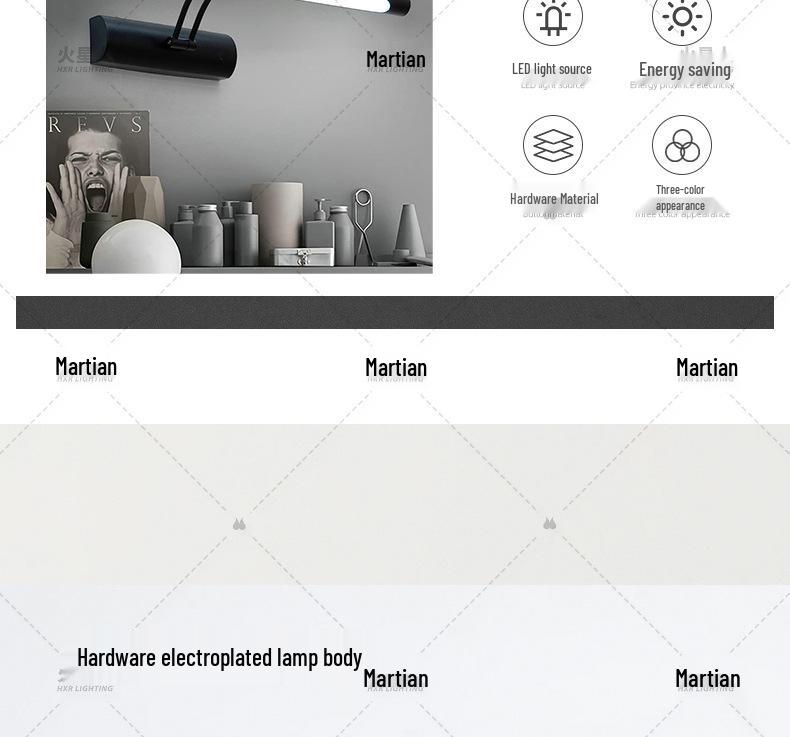 LED Adjustable Angle Vanity Mirror and Cabinet Light