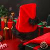 Red Christmas Hat for Adults - Plush Style with Black Brim, Holiday Costume Prop & Decoration, Cute Small Gift for Friends