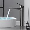 Brushed Gold/Gray Brass Bathroom Faucet Fashion Deck Mount Hot and Cold Water Mixer Basin Faucet White Single Hole Sink Tap