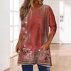 3/4-ermetopper for kvinner T-skjorte Casual Print Topper T-skjorte Rund hals Pullover Bluse