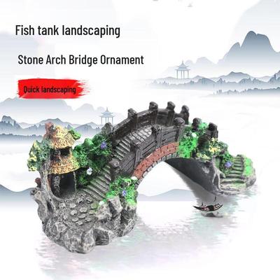 Aquarium Resin Stone Arch Bridge Hideout Decoration