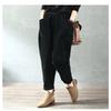 Autumn Winter Elastic Waist Solid Loose Causal Corduroy Harem Pants Women Pockets All-match Velvet Trousers