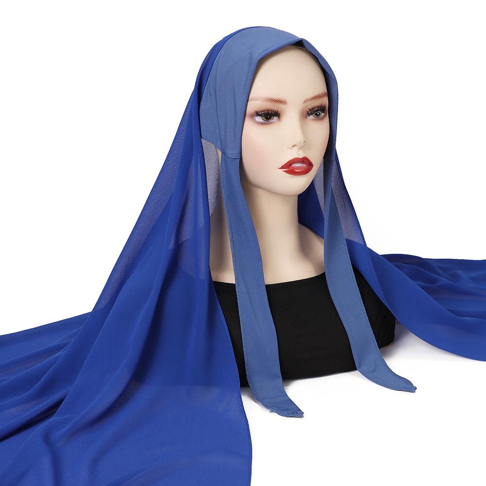 Quick pullover headscarf, pearl chiffon, convenient headscarf, scarf, lazy headscarf set.