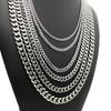 304 Stainless Steel Polished Cuban Chain Necklace: Fashionable Men's and Women's Six-Sided Titanium Clavicle Chain.