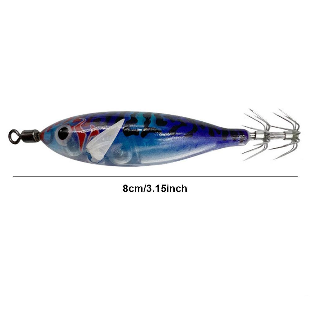 1PCS Squid Bait 55mm 5.5g UV Squid Jig Artificial Bait Sea Fishing Lure Fishing Bait for Webfoot Octopus EGI Cuttlefish Fishing