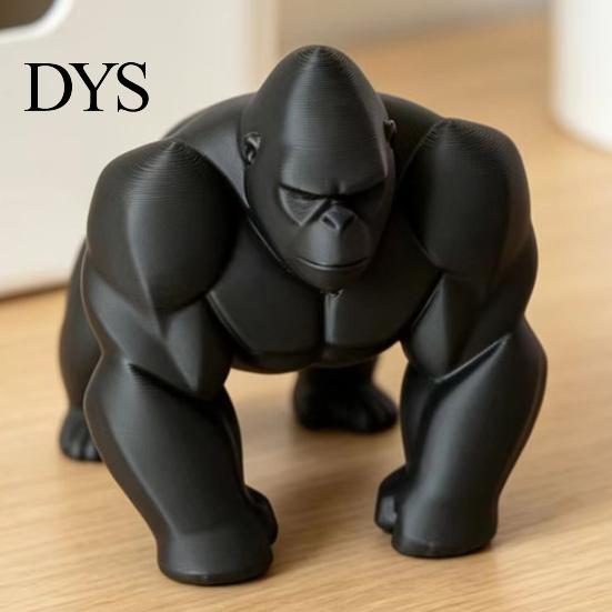 Modern Decorative Accents 3D Printed Gorilla Sculpture Ornament Minimalist Art Figurine with Geometric Design Detailed Texture Eco-Friendly Decor for
