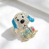 Cute  Dog Brooches With Sparkling Plastics Enamel Details For Daily Wear Gifts For Dog Lovers  Accessory