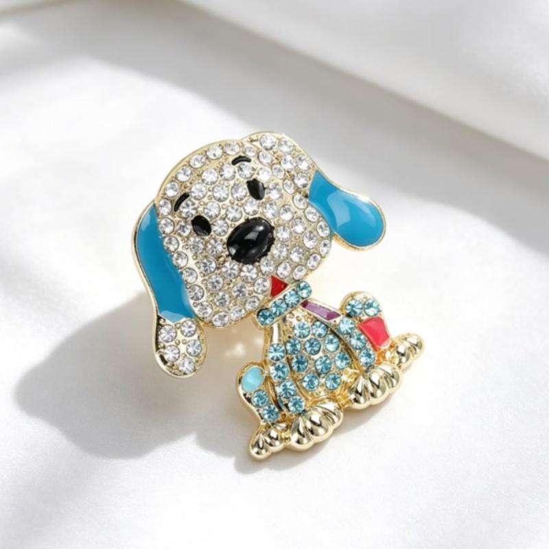 Cute Dog Brooches With Sparkling Plastics Enamel Details For Daily Wear Gifts For Dog Lovers Accessory