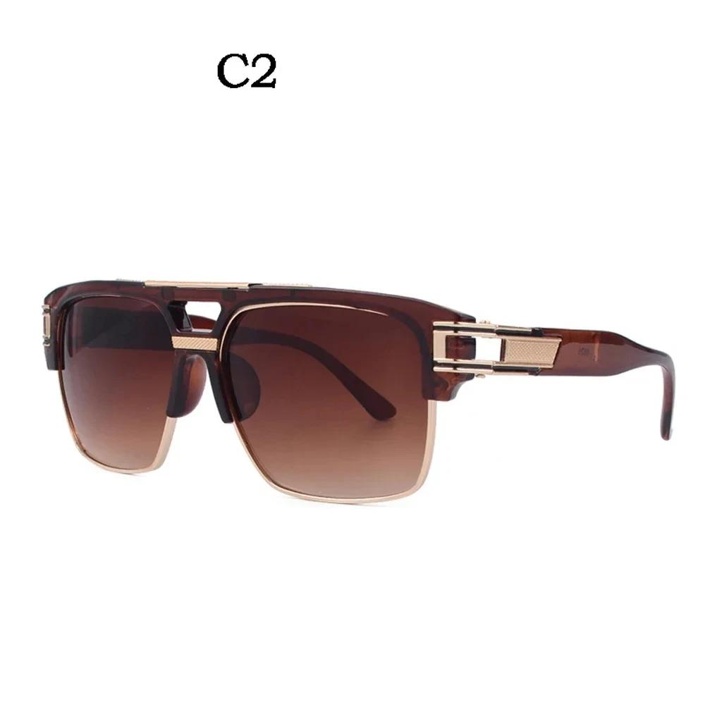 Classic Luxury Men Sunglasses Glamour Fashion Brand Sun Glasses For Women Mirrored Retro Vintage Square Designer Shades