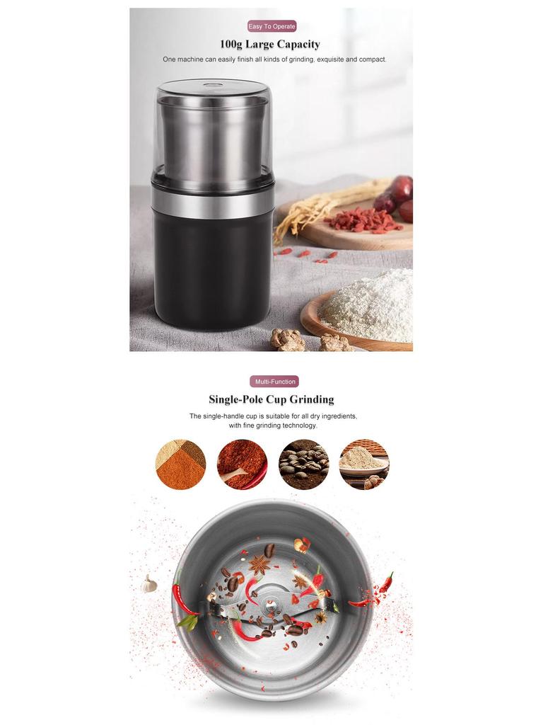 Top-Rated 200W Household Coffee & Grain Grinder (110V/220V)