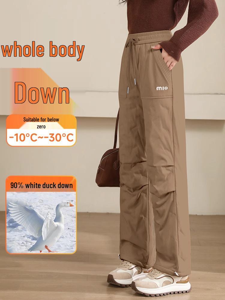 Women's 2025 Windproof Snow Pants: Cold-Proof, Thickened, Ski-Ready Down Pants for -40°C Winter Weather
