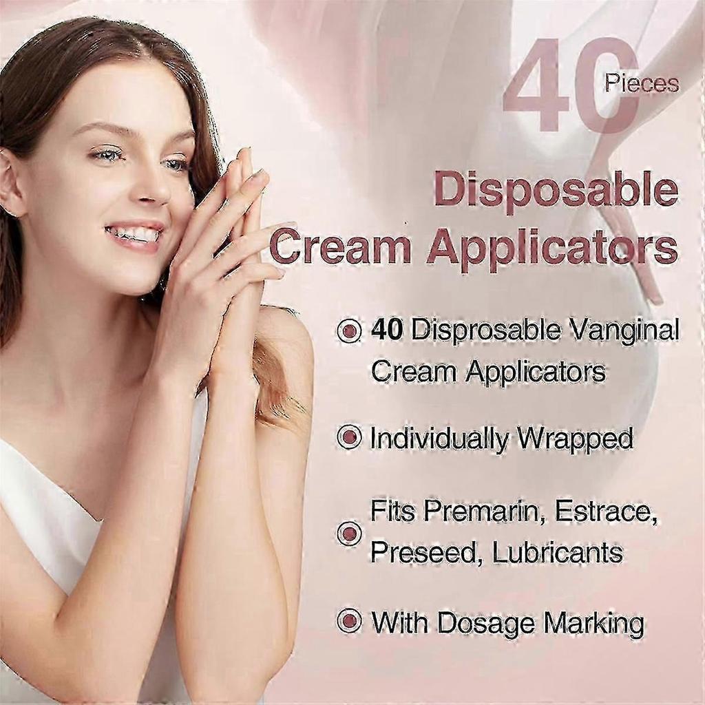 Disposable Vaginal Cream Applicators for Suppository and Lubricant Use, 40-Pack