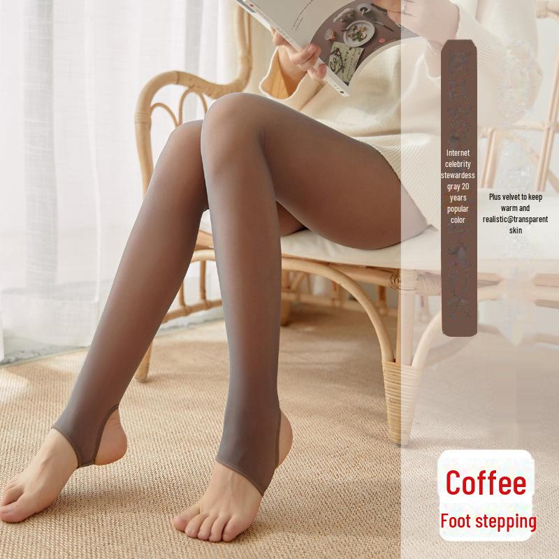 Stewardess Gray Faux See-Through Leggings: Pantyhose for Spring & Autumn