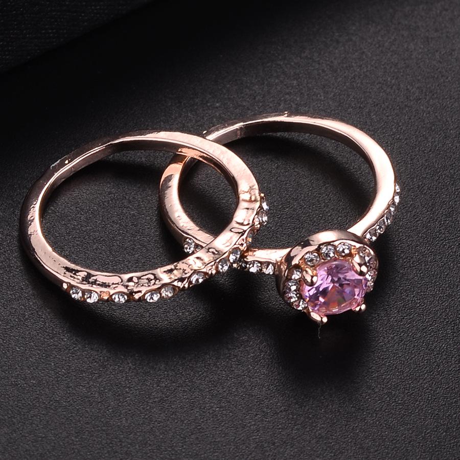 Women s Popular Rhinestone Crystal Two-Piece Ring Set Size 8