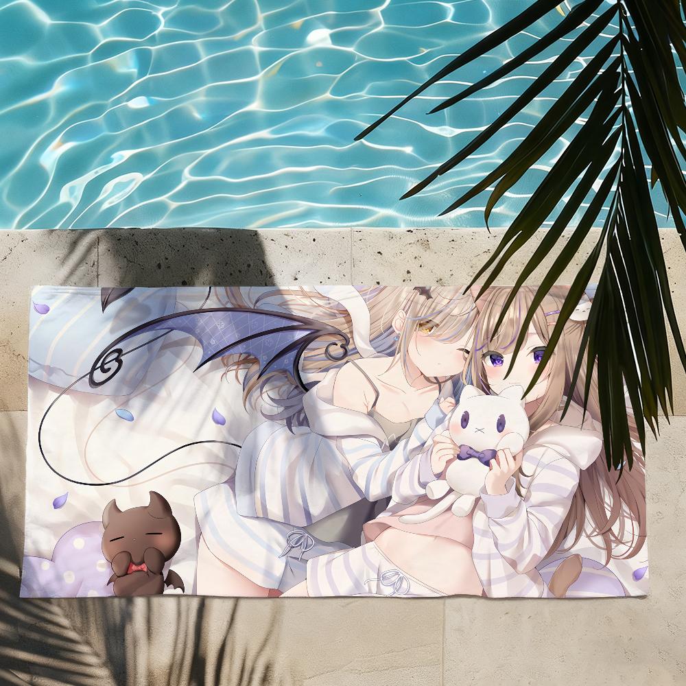 White Cat Girl Towel Shower Sauna Travel Spa Quick Dry Gym Accessories Soft Large Beach Towels