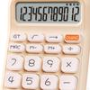 Handheld Mute Mechanical Calculator 12 Digits 14.8x9.3cm Ergonomic 18 Degree Tilt Screen for Office