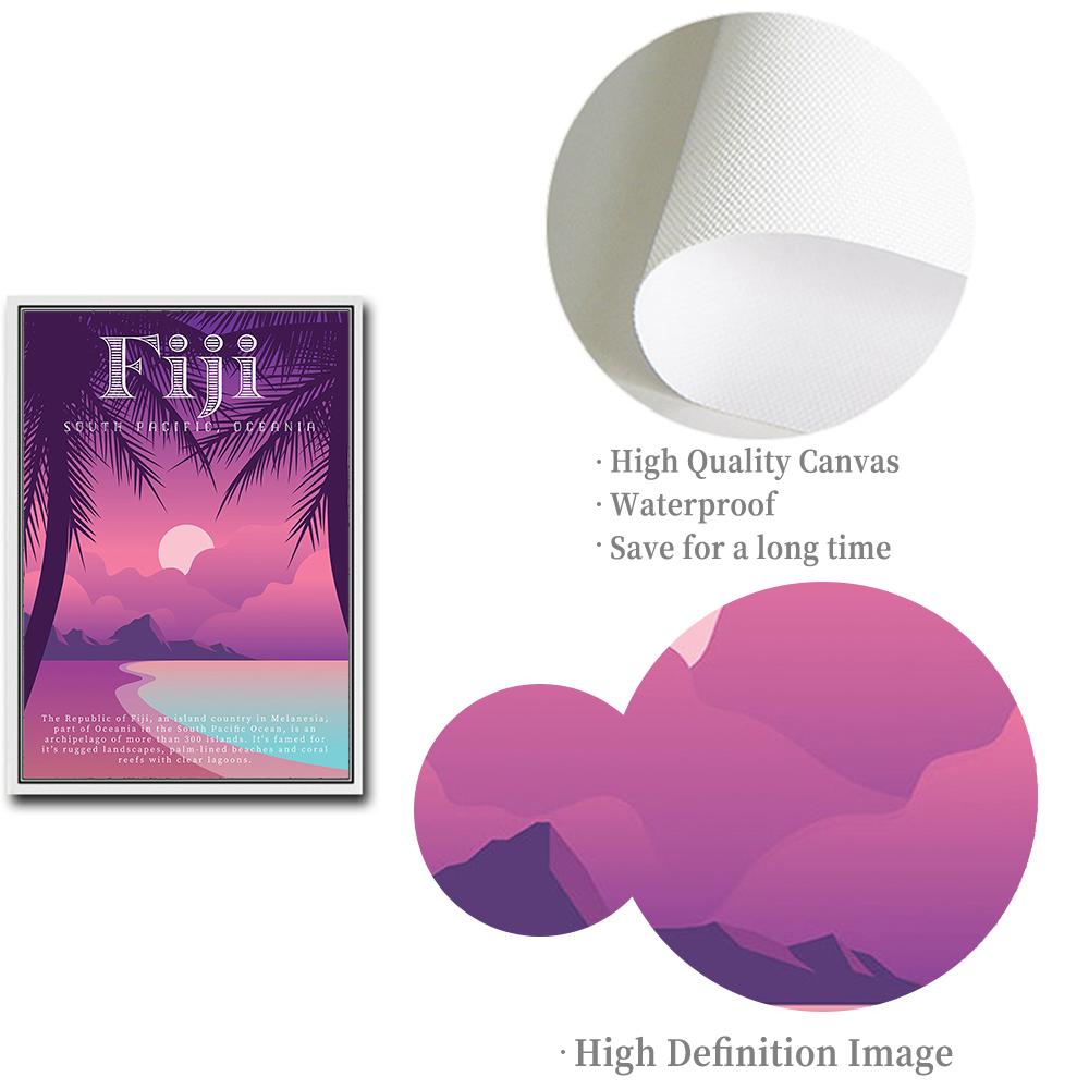 Colourful Retro Travel Posters Nordic Landscape Famous City Canvas Prints Egypt Paris Mexio Fiji Norway Mural Picture Home Decor