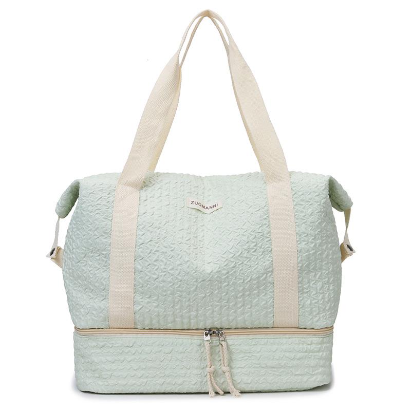 Pleated Model with Shoe Compartment Dry and Wet Separation Fitness Yoga Bag Outdoor Picnic Ingredients Storage Cotton Clothes Hand Luggage Bag