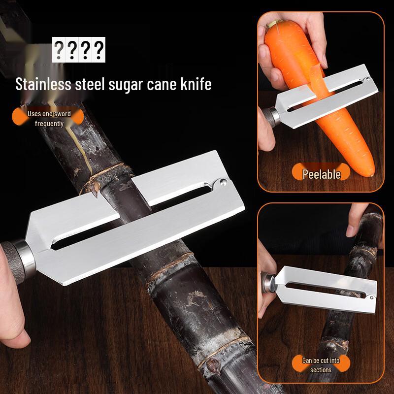 Dual-use Stainless Steel Sugarcane and Fruit Peeler