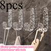 [Transparent Glacier Hooks] 8pcs Transparent Glacier Hooks | Light Luxury and High-end Feel, Suitable for Multiple Scenarios: Kitchen, Wardrobe,Wall