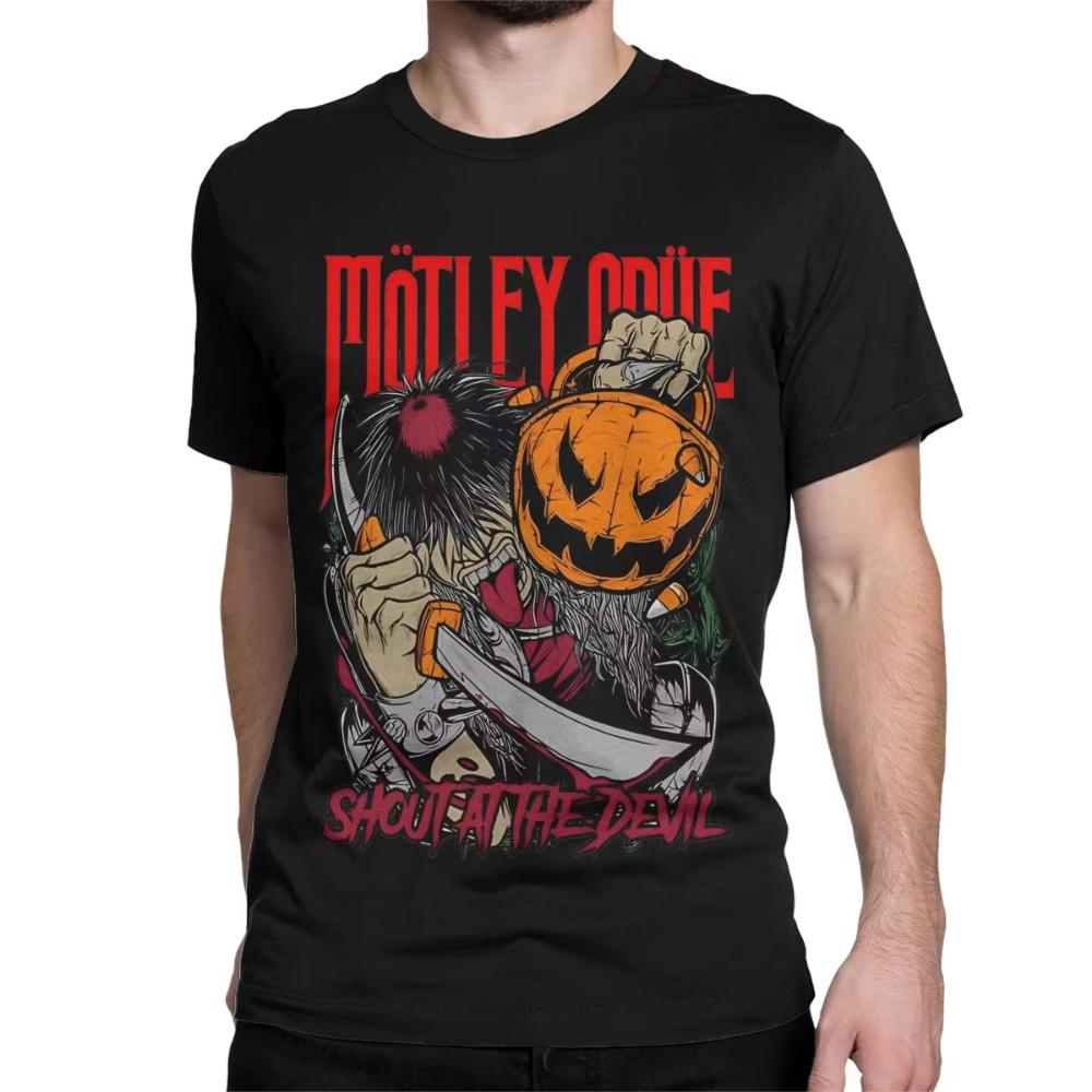 Men Women Motleys Girls Music Cotton T Shirt Crue Metal Band Cotton Clothes Leisure Short Sleeve Round Collar Tees Gift T-Shirts