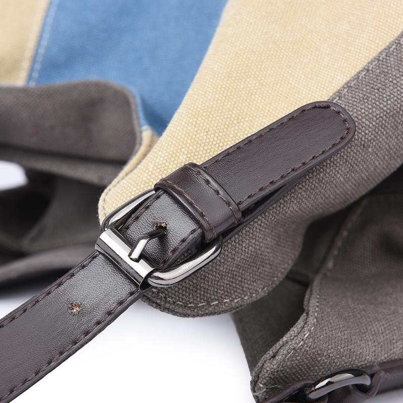 Women's Shoulder Bag Large Capacity Tote Bag Contrast Color Stitching Canvas Bag