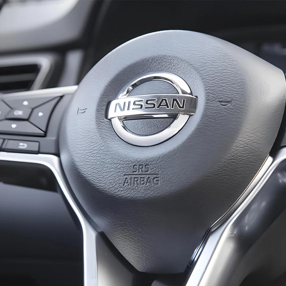 1Pc ABS Car Steering Wheel Logo Emblem Cover Sticker For Nissan Qashqai Patrol X-Trail Juke MICRA Altima Tiida Versa Leaf Serena