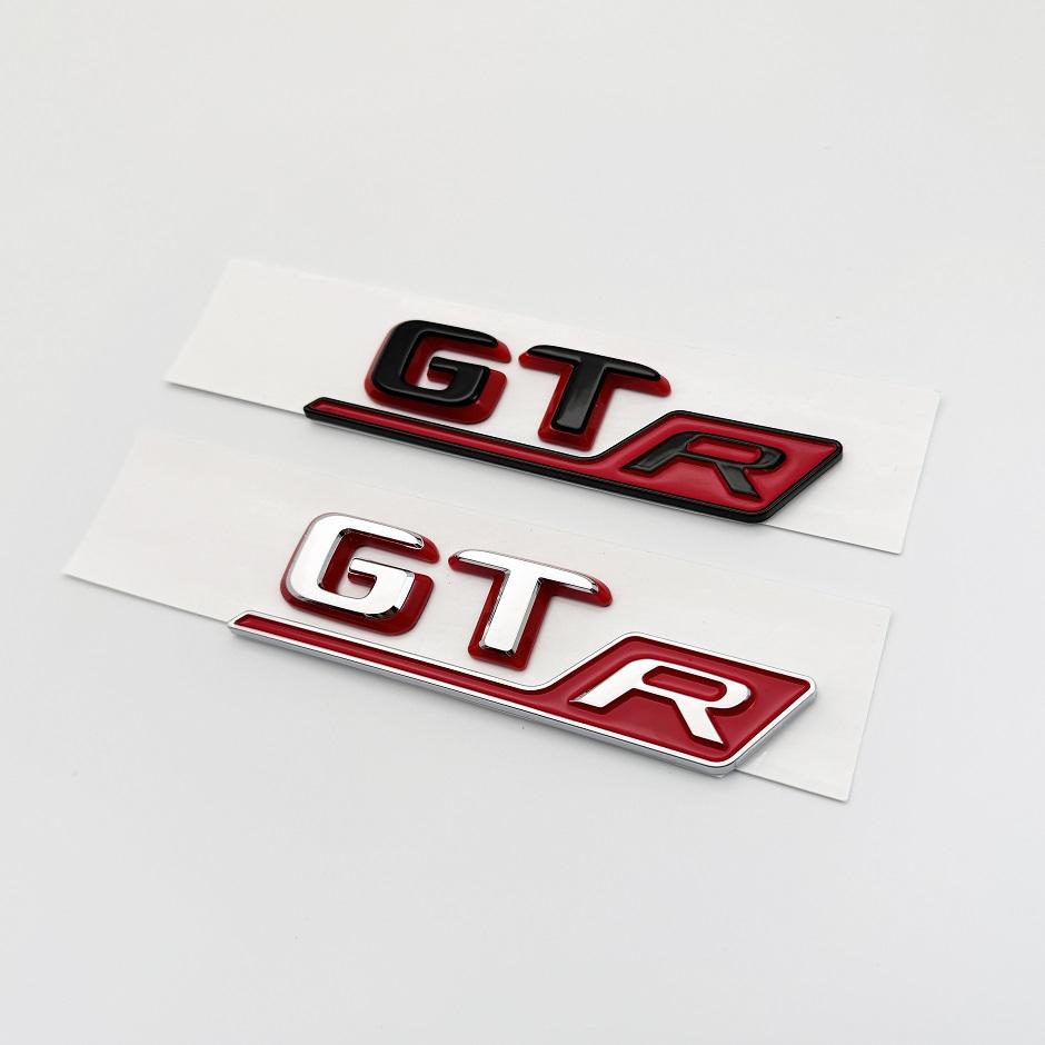 ABS 3D Chrome Silver Black Red Red Emblem Sticker Logo For C190 Series GT GTS GTC GTR Car Rear Trunk Badge Decal Accessories