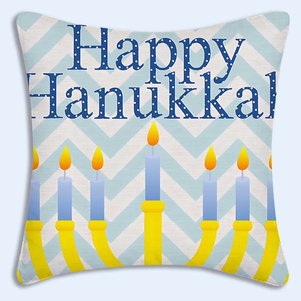 HOT Fashion Hanukkahs Pillow Covers Cartoon Sofa Decorative Home Doublesided Printing Short Plush Cute Cushion Cover Gift