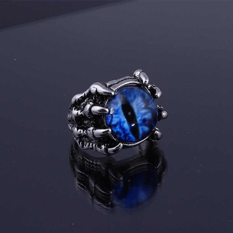 5 Colors Fashion Creative Evil Eye Rings For Men Women Personality Male Punk Zircon Men's Bar Night Club Accessories Gifts