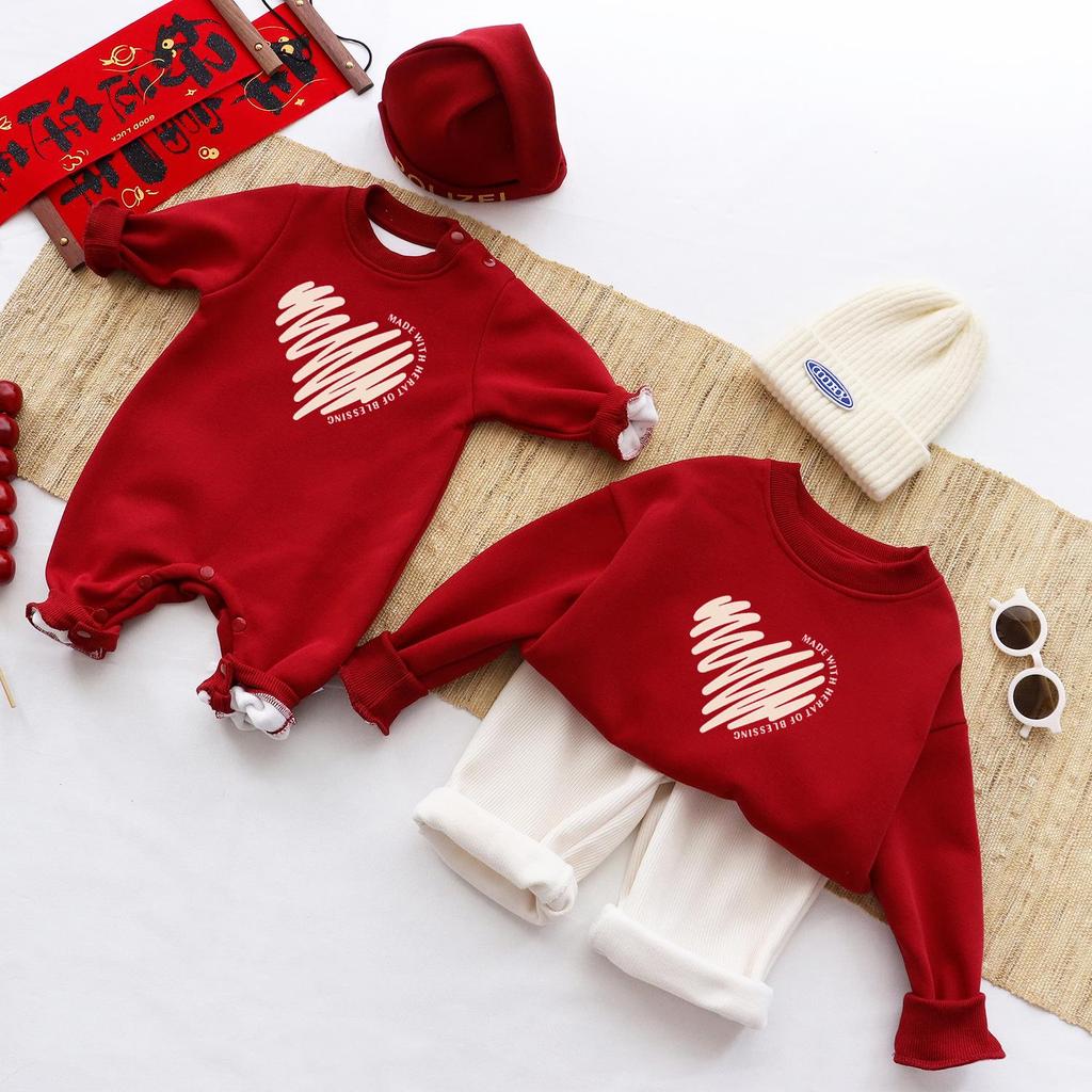 2025 Winter Velvet Hoodie Family Set: Mother & Child Matching Outfits for Stylish 100-Day Photo Shoots