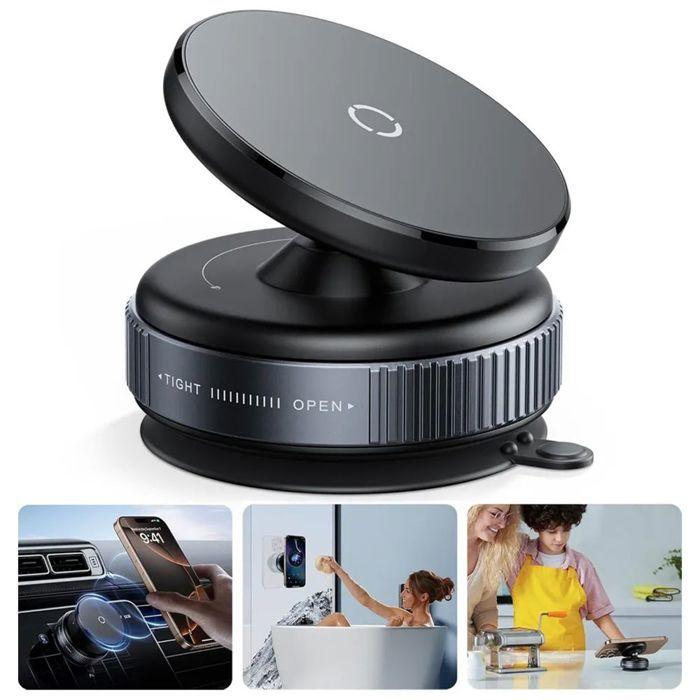 Support Magnétique pour Téléphone - Non spécifié - Léger - Antidérapant - 360° Rotation - Noir
