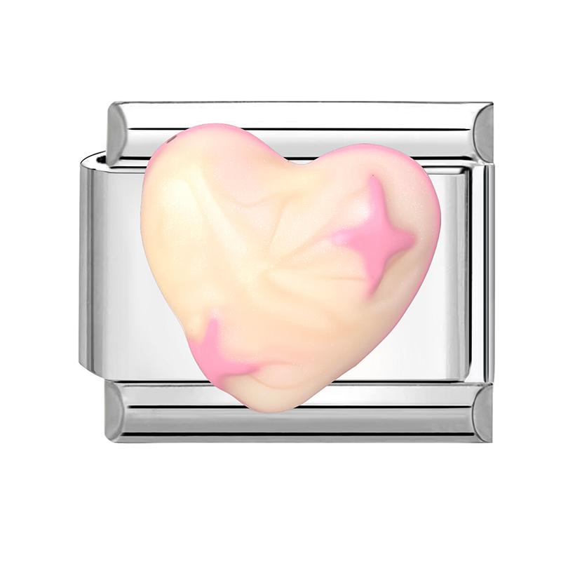Cute 3D Series Red Apple Eye Heart Flower Bow Knot Italian Charm Link Fit 9mm Stainless Steel Jewelry DIY Making Bracelet Gift