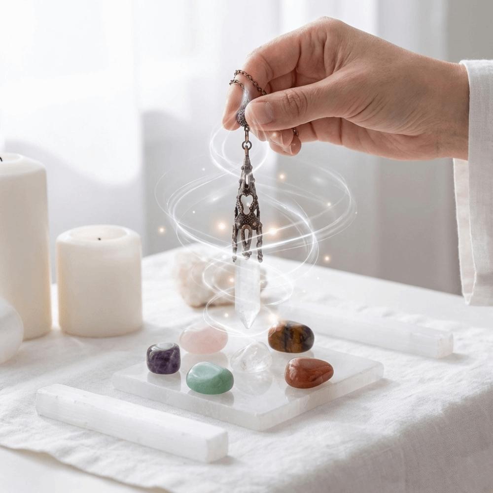 Energy Crystal Pendulum Spiritual Gem Stone Pendant Retro Reiki Pendulum  Dowsing