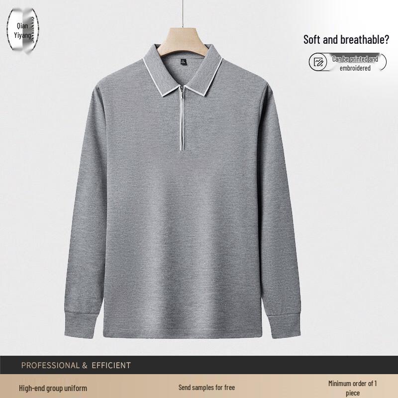 Men s Fleece Long-Sleeve Polo Work Shirt 3XL