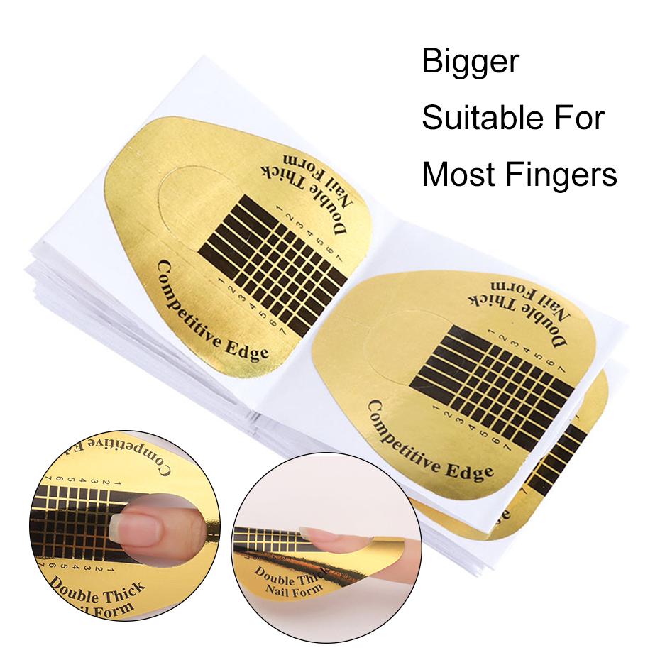 50-100pcs Nail Forms For Extension Gel French Nail Art Prolong Sticker Mold Stencil Tips Manicure Accessories Tools JINJ071-1