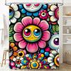 Floral Shower Curtain With Vibrant Eyes: Perfect For Brightening Up Your Bathroom Decor