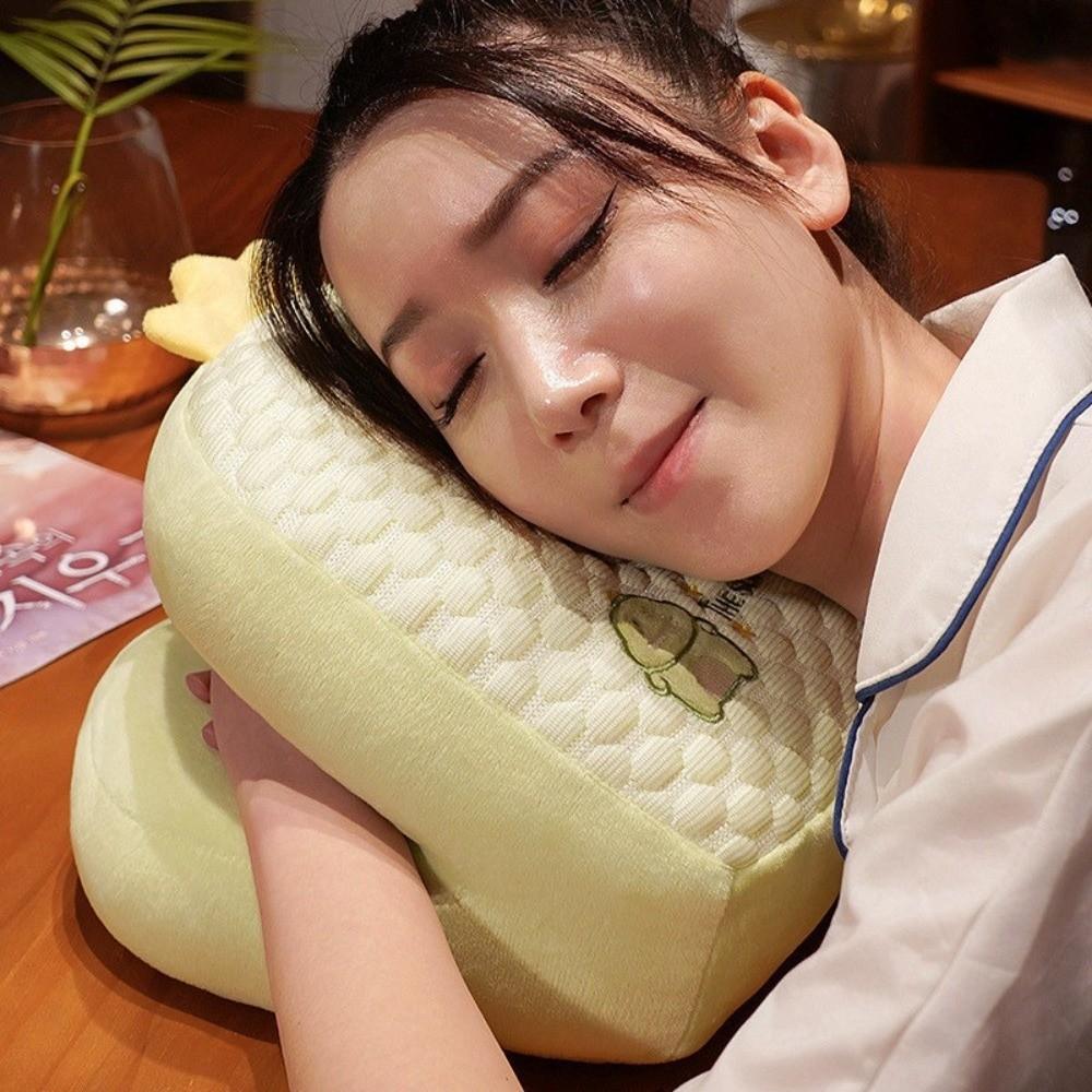 Cartoon Design Nap Pillow Plush Neck Nap Pillow Comfortable Plush Throw Pillow  Office Use