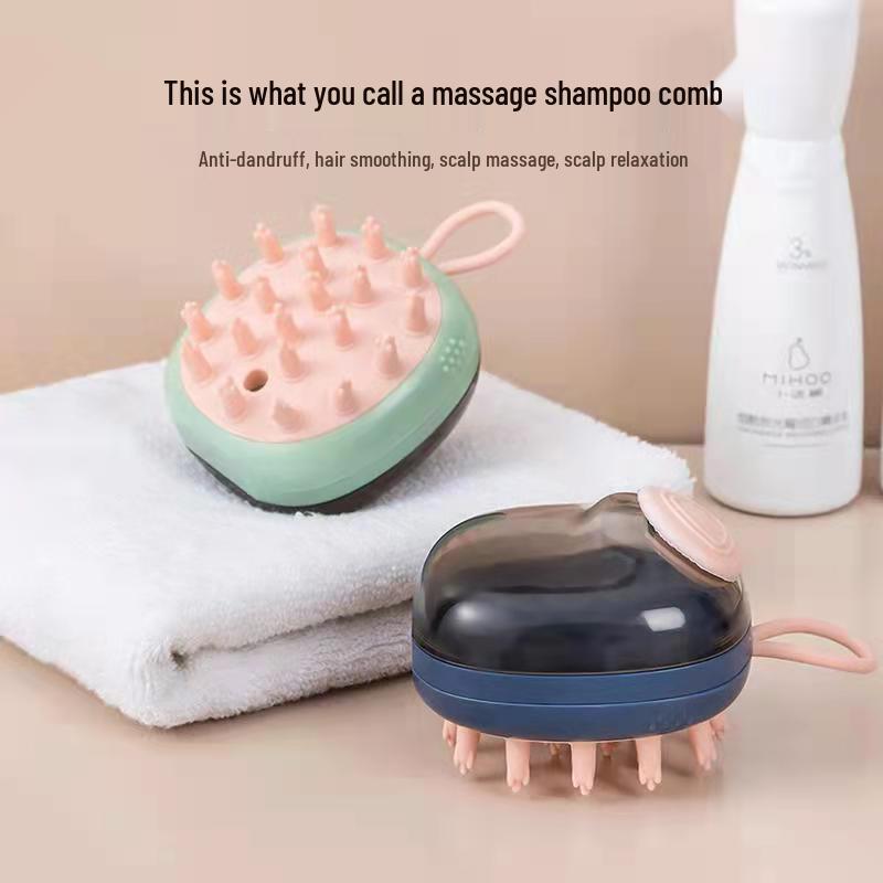Automatic Silicone Scalp & Pet Bath Brush with Liquid Dispenser