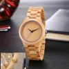 Lightweight Bamboo Wood Quartz Watch with Analog Japanese Simple Mineral Mirrored Adjustable Unisex Wood Original Hands, Movement, Dial, Glass,