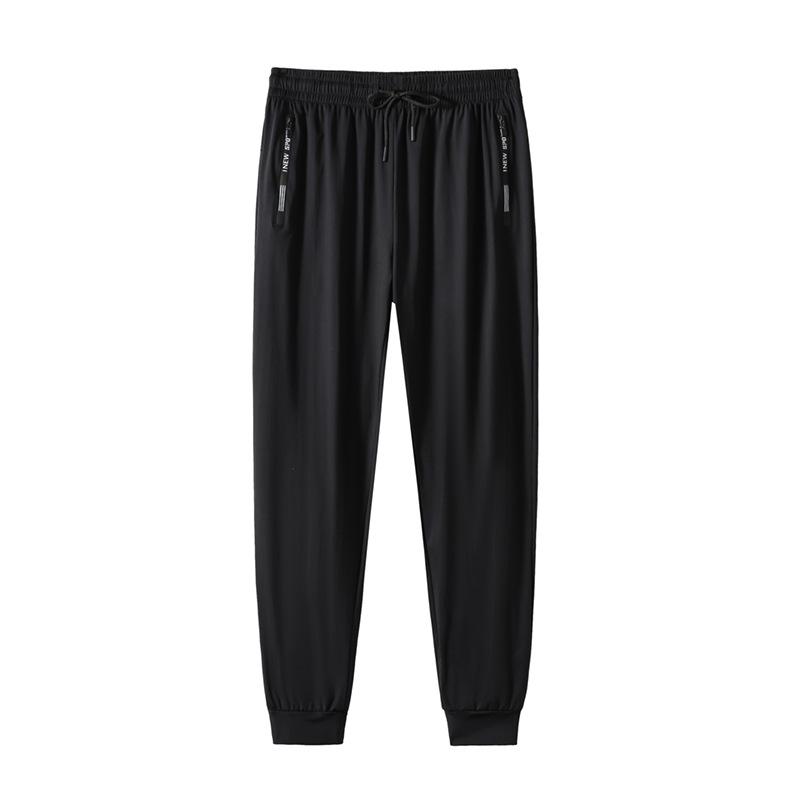 Plus Size Men's Summer Quick-Dry Ice Silk Pants: Lightweight, Loose, High Elastic, Finely Woven, Nylon Sports Pants (#067).