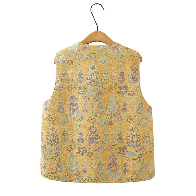 Plus Size Women's Zen Jacquard Cardigan Vest - Spring 2026 Chinese Style