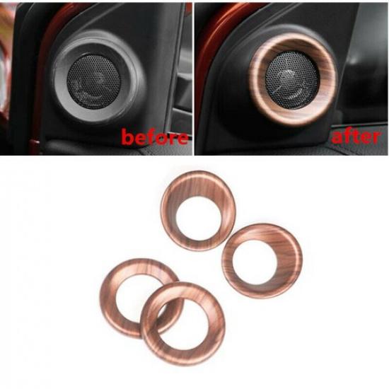 Peach Wood Grain Inner Door Speaker Cover Ring Trim For Honda CR-V CRV 2017-