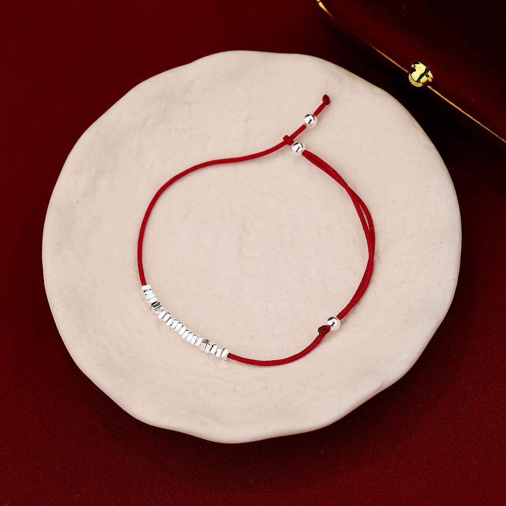 Unique Design S925 Sterling Silver Beads Red Rope Bracelets Jewelry for Women Girls Gift Accessories YB-XY-865