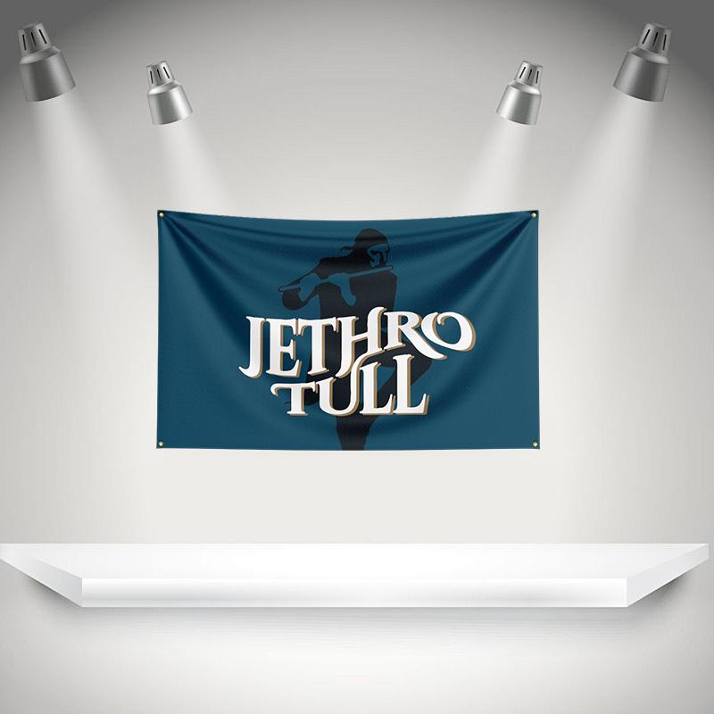 J-Jethros Tull Flag Music Band Banner HD Printing Tapestry Exhibition, Music Band Fans, Garage Decor