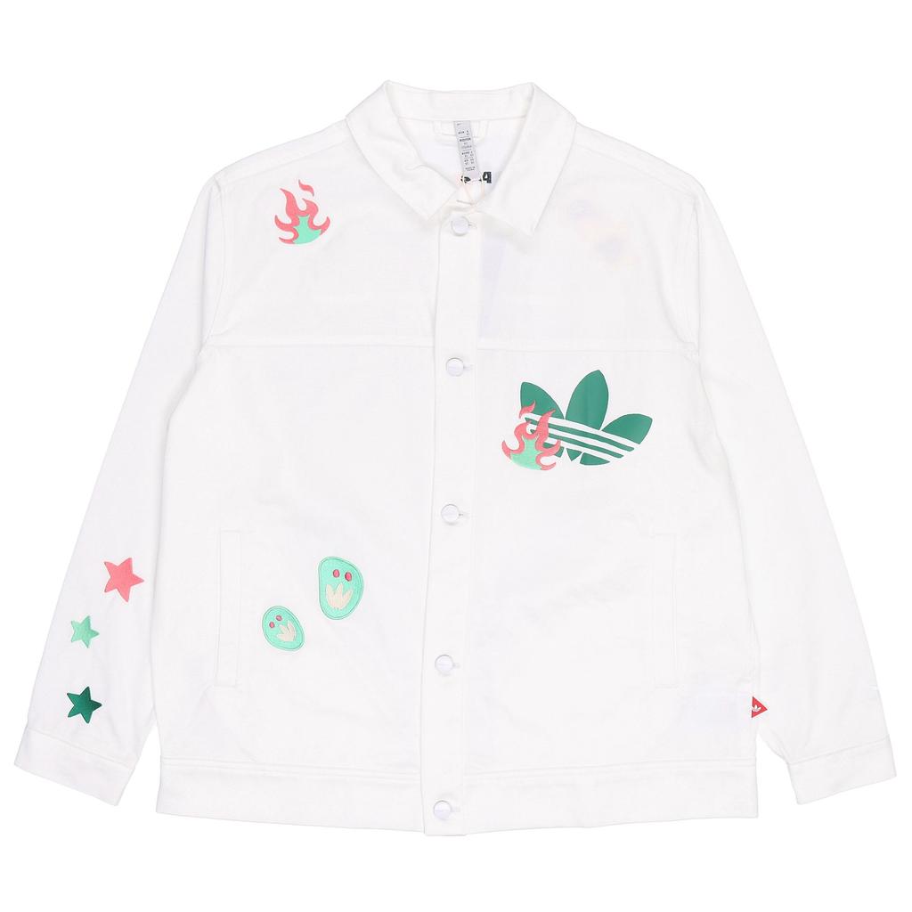 adidas Originals SS22 Logo Cartoon Print Long Sleeve Sports Jacket Unisex Outerwear White HP0116